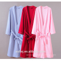 Wholesale high quality solid color 50/50 poly cotton waffle Hotel/home bathrobe